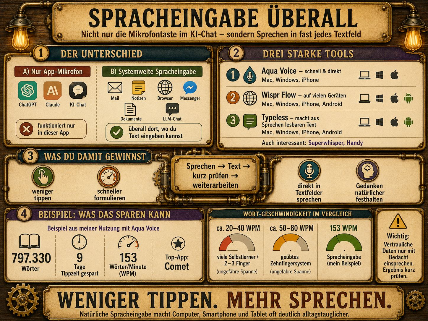 Spracheingabe überall – weniger tippen, mehr sprechen