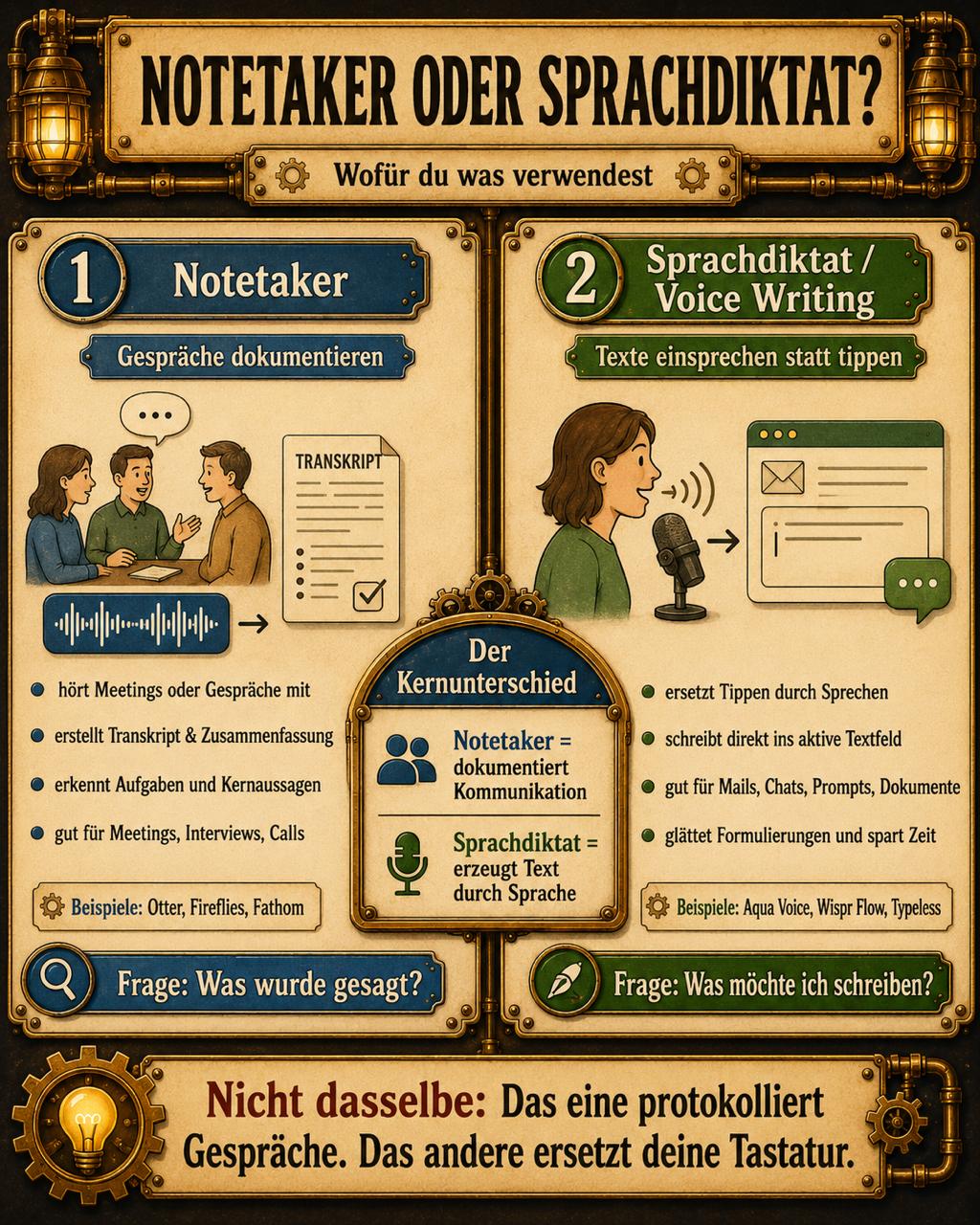 Notetaker oder Sprachdiktat?